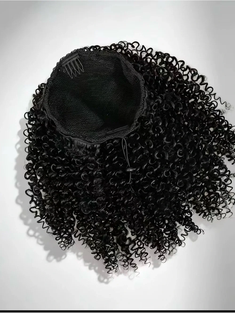 Black Curly Clip-In Ponytail Extension - Natural Volume